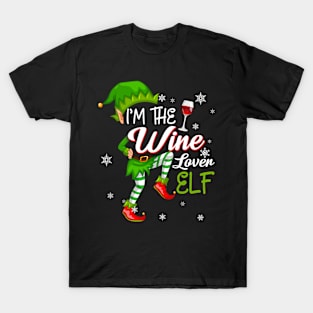 I'm The Wine Lover Elf Matching Family Christmas T-Shirt